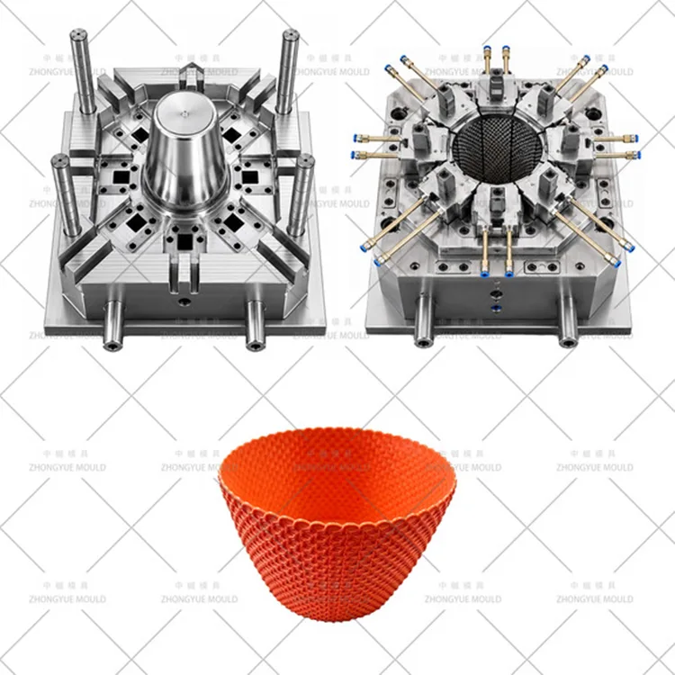 Runde Rattan-Blumentopfform aus Kunststoff